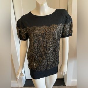 Ted Baker London short sleeve sweater gold and black size 3